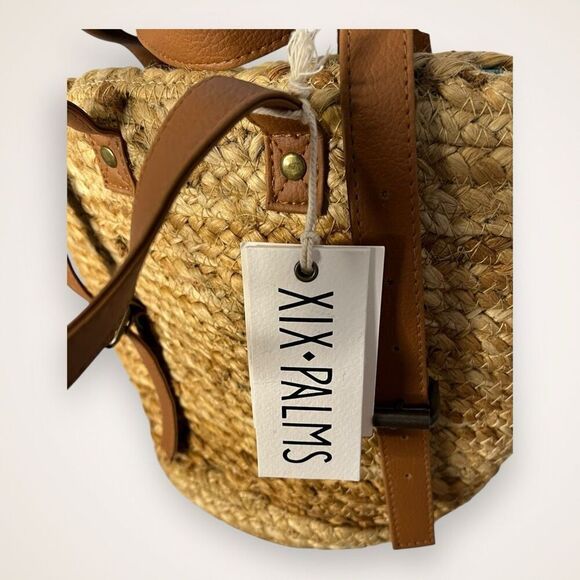 XIX Palms The Shorebreak Picnic Cooler Bag Backpack Jute Woven Handmade With Tag - Picture 2 of 11